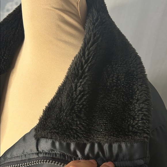 Y2K Star City Faux Fur Bomber Jacket - Black | Size L - Picture 6 of 9